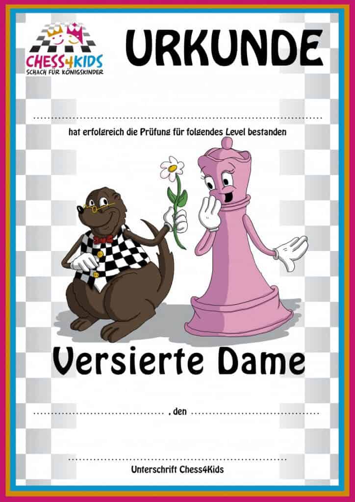 Schach Urkunde Versierte Dame