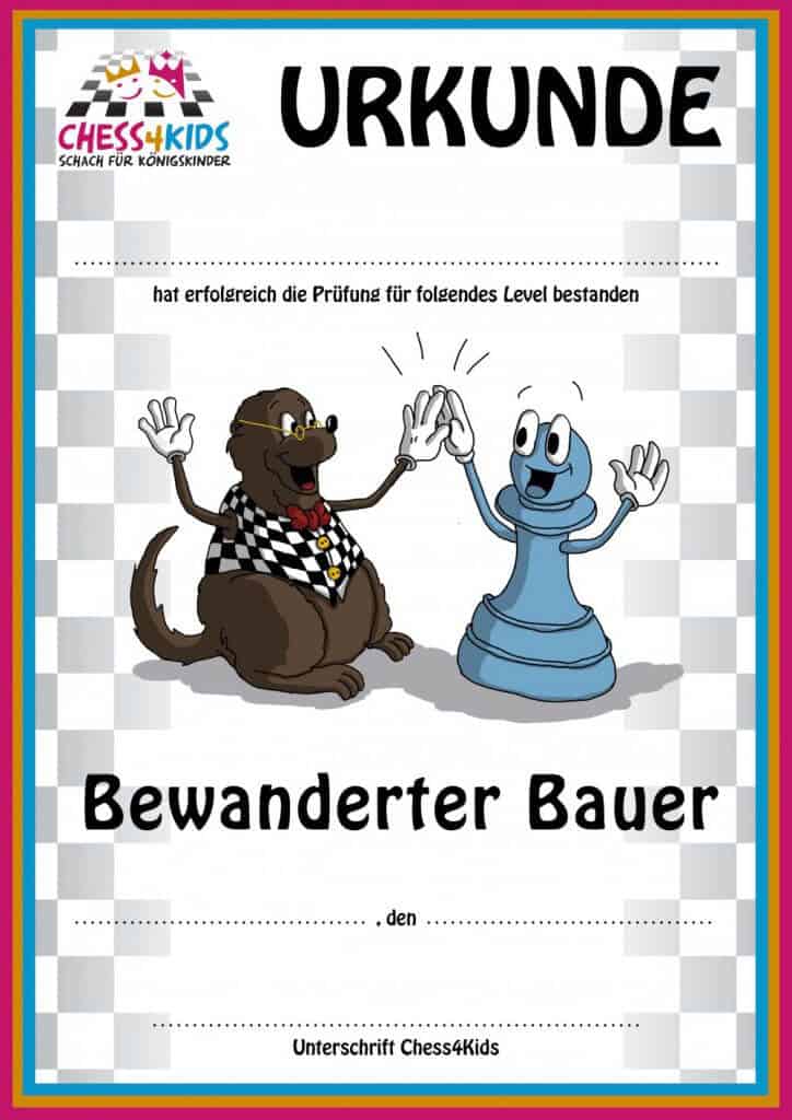 Schach Urkunde Bewanderter Bauer