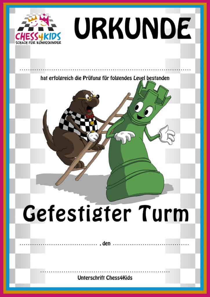 Schach Urkunde Gefestigter Turm